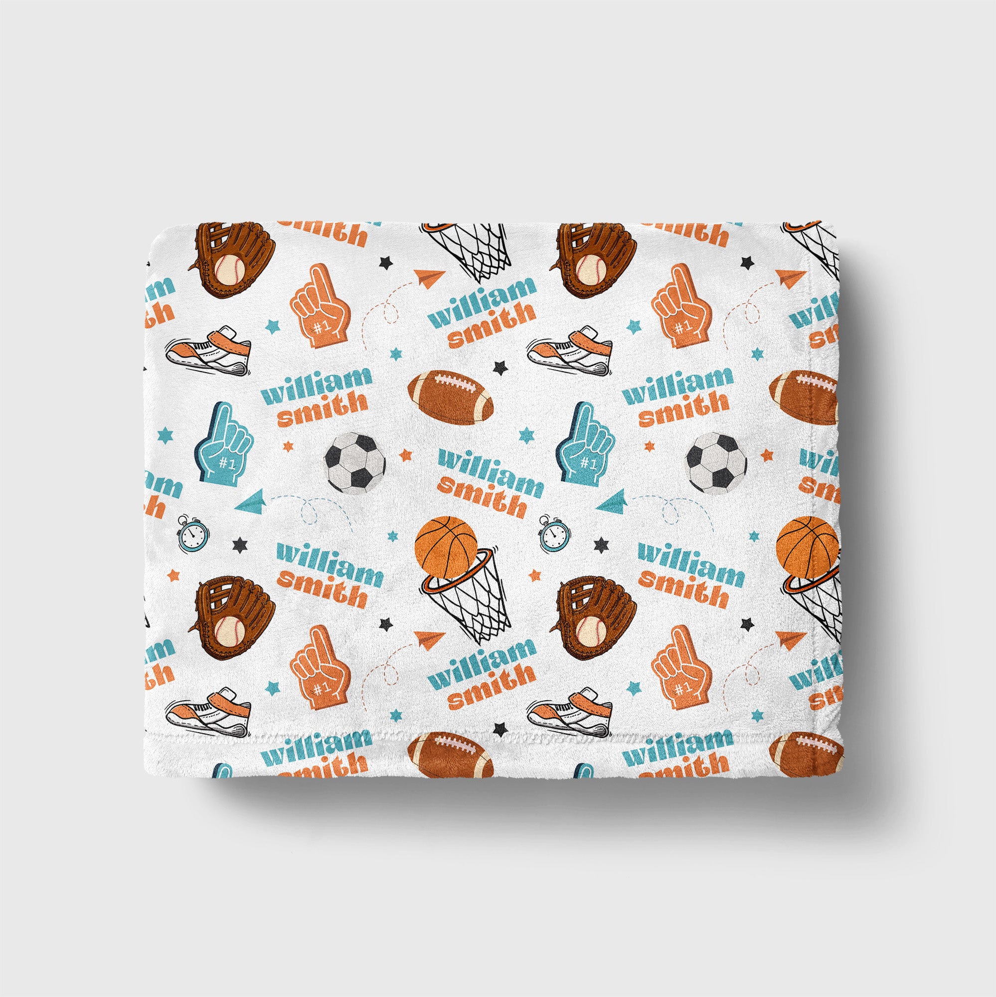 Half Time Personalized Kids Blanket Minky Blanket