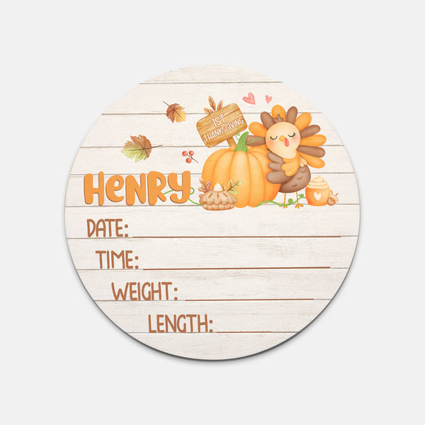 Babe's 1st Thanks Giving Babe Personalized Wood Sign