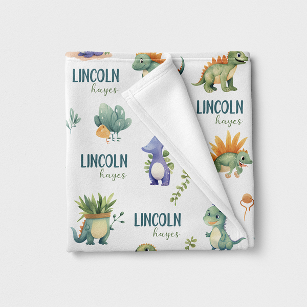 Dinosaur Personalized Minky Blanket