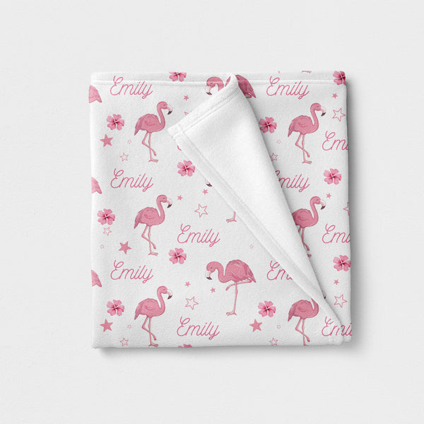 Flamingo Personalized Minky Blanket