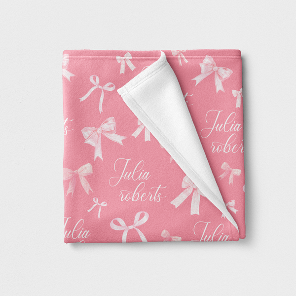 Coquette Bow Personalized Minky Blanket