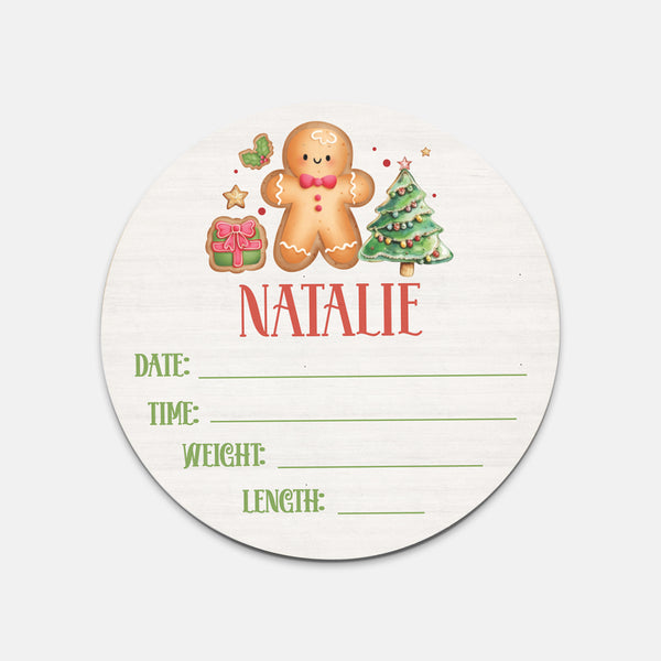 Gingerbread Personalized Wood Sign