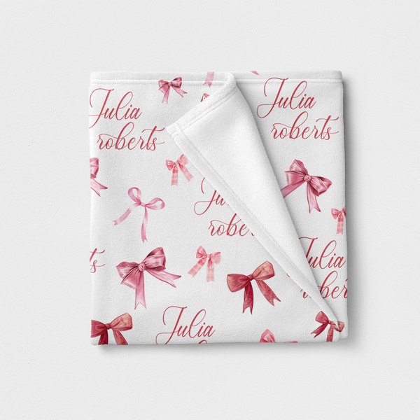 Coquette Bow Personalized Minky Blanket