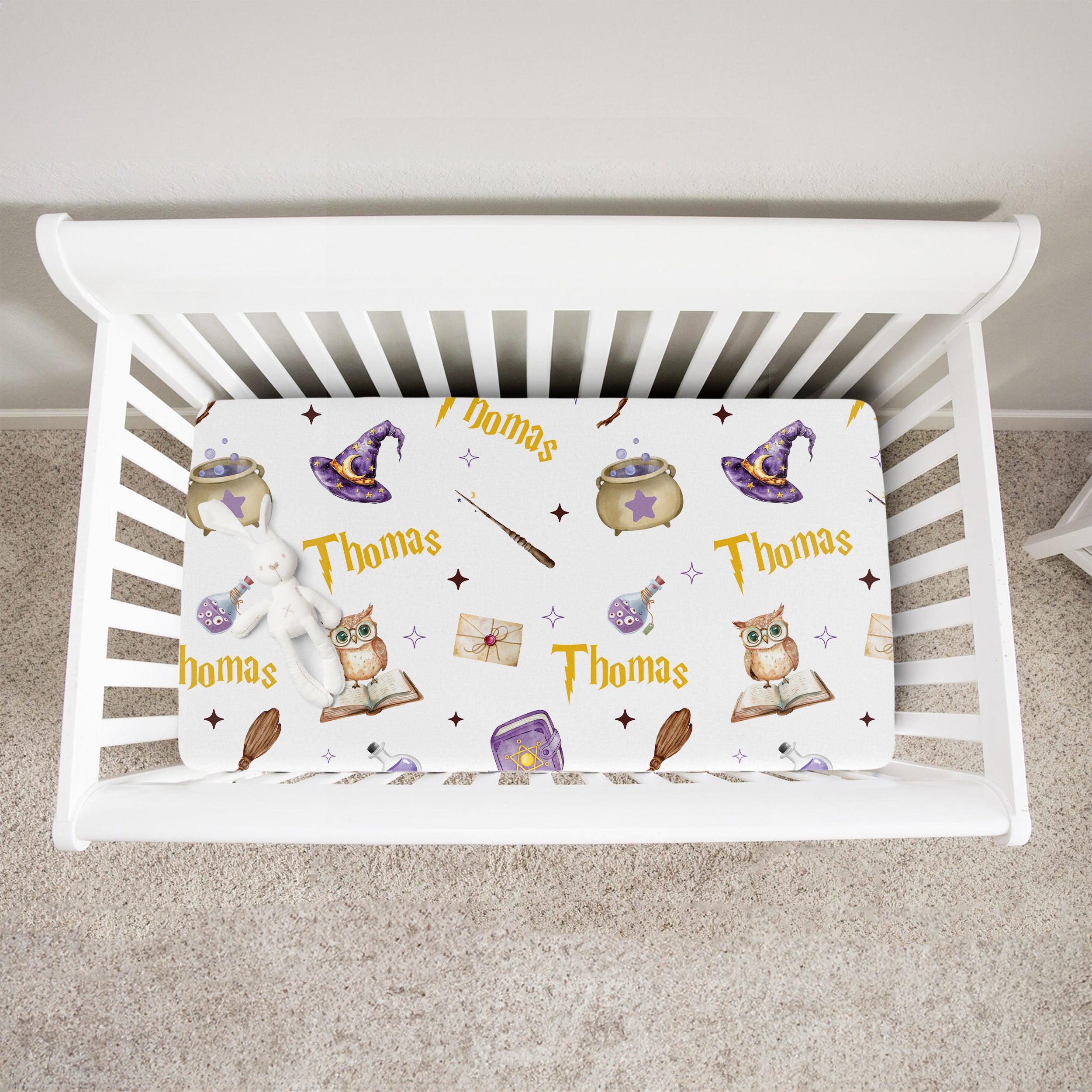 Wizard School Personalized Crib Sheet