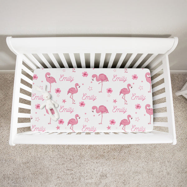 Flamingo Personalized Crib Sheet