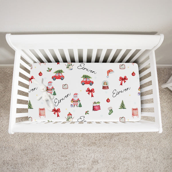 Christmas Day Personalized Crib Sheet