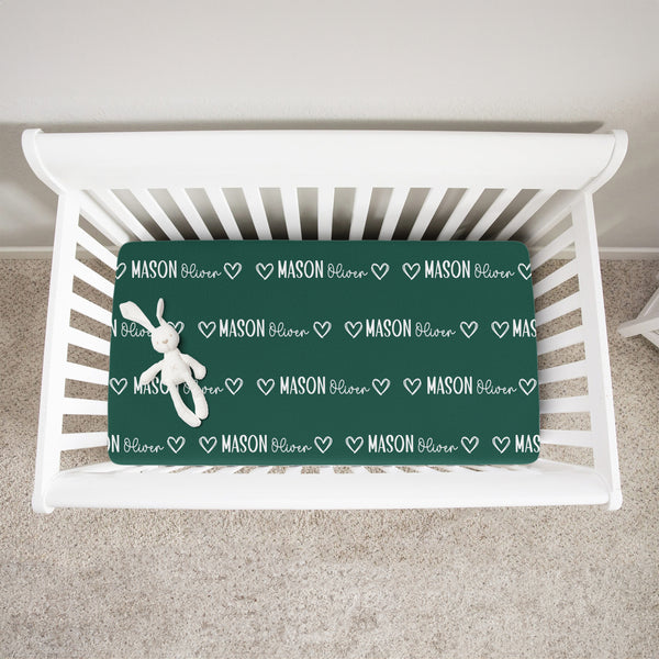Mono Name Personalized Crib Sheet