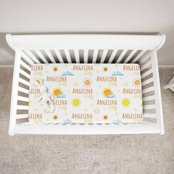 Sunshine Personalized Crib Sheet