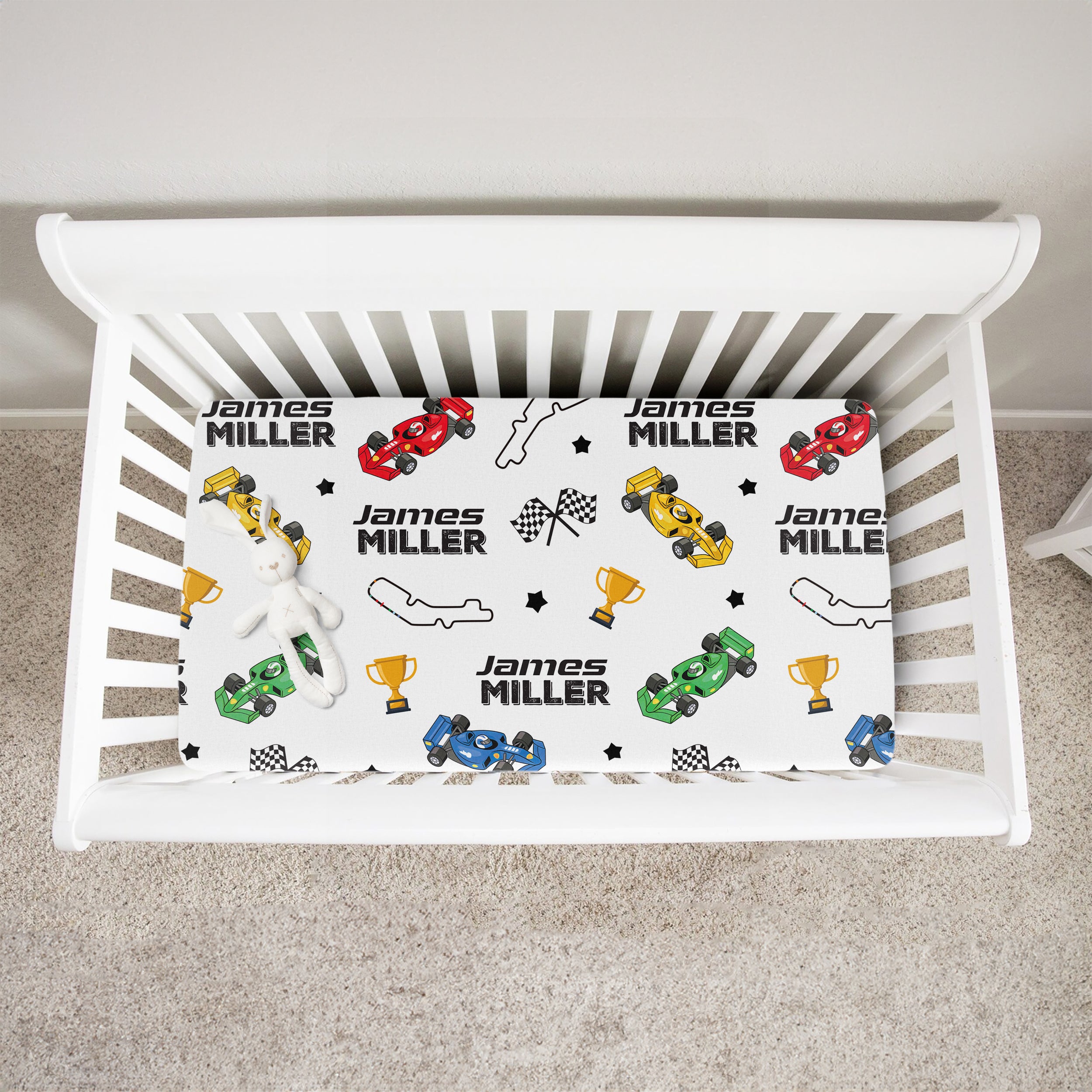Pit Crew Personalized Crib Sheet