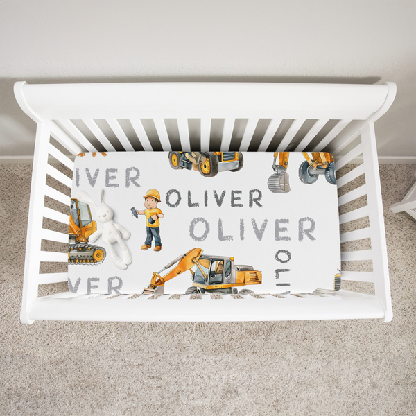 Truck  Personalized Crib Sheet