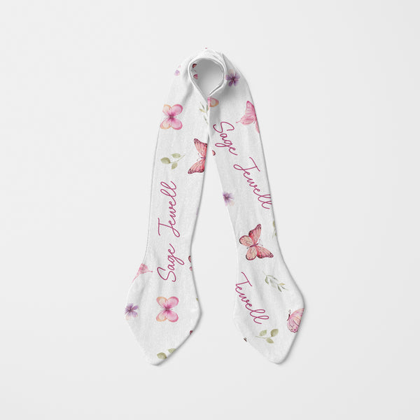 Pink Butterfly Personalized Knotted Headband