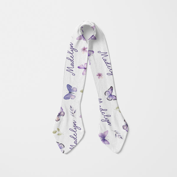 Purple Butterfly Personalized Knotted Headband