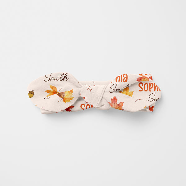 Autumn Leaves Personalized Knotted Headband