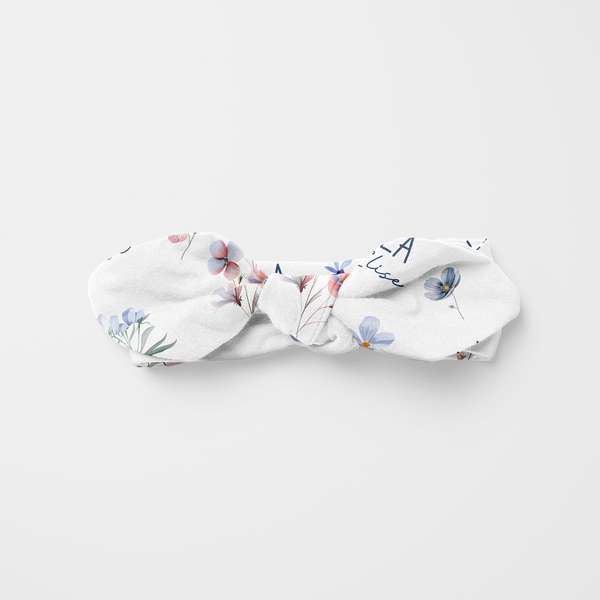 Pretty Wildflower Floral Personalized Knotted Headband