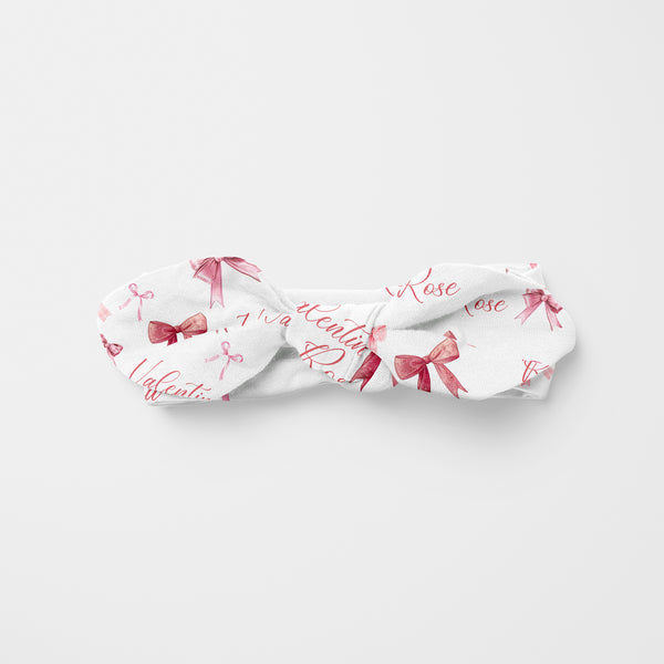 White Coquette Bow Personalized Knotted Headband