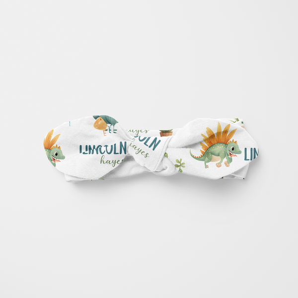 Dinosaur Boy Personalized Knotted Headband