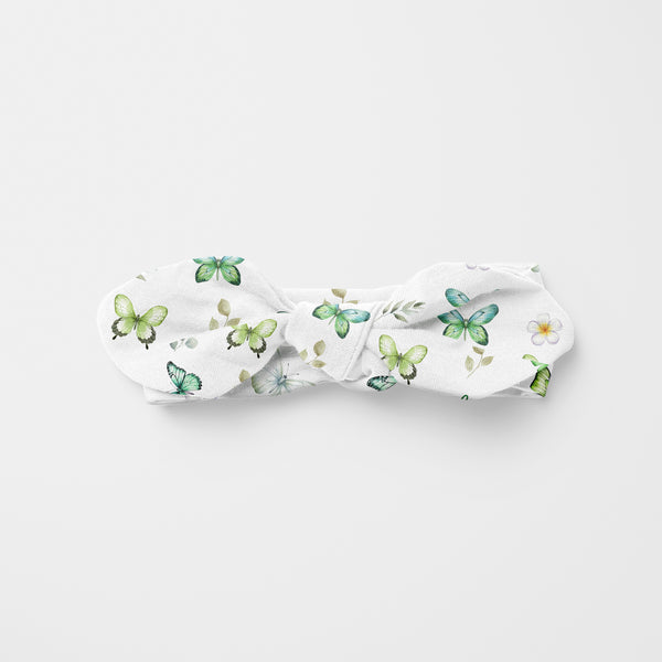 Green Butterfly Personalized Knotted Headband
