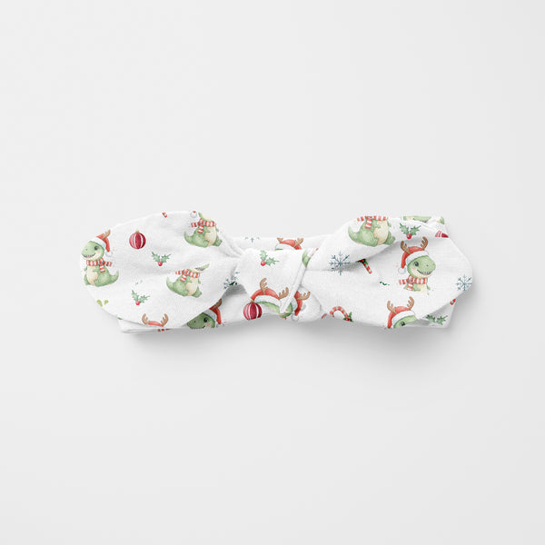 Dinosaur's Christmas Personalized Knotted Headband