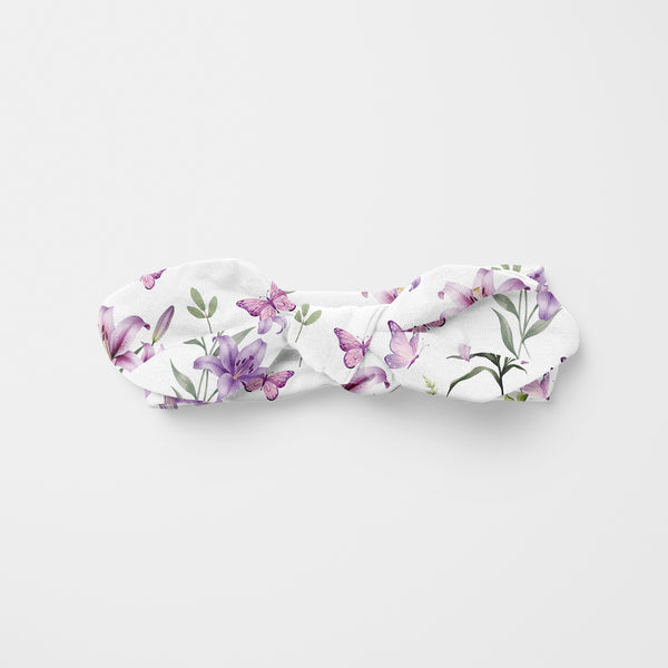 Purple Lilys Personalized Knotted Headband