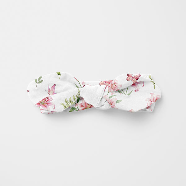 Pink Lilys Personalized Knotted Headband