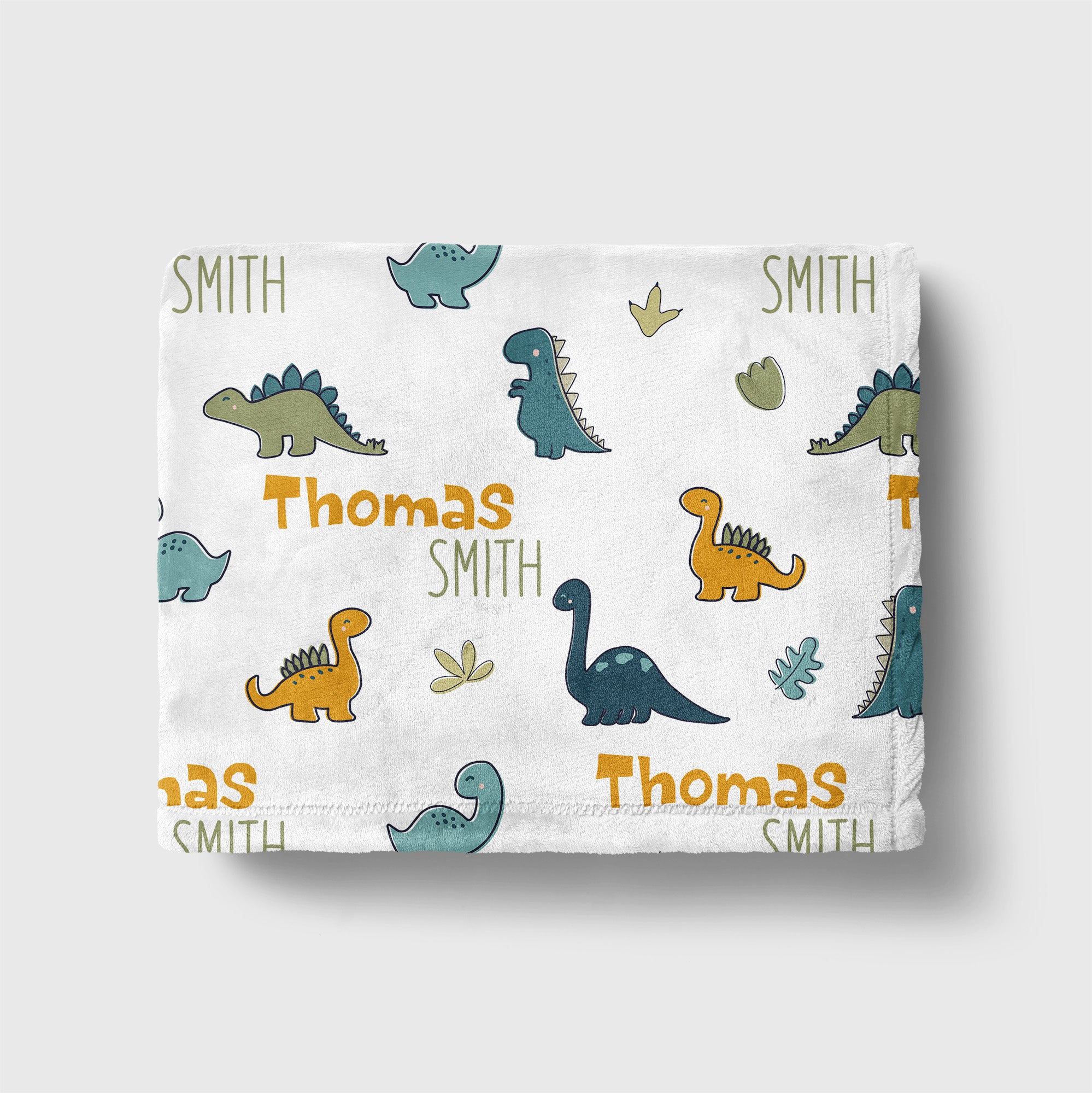 Boy Dinosaur Personalized Minky Blanket