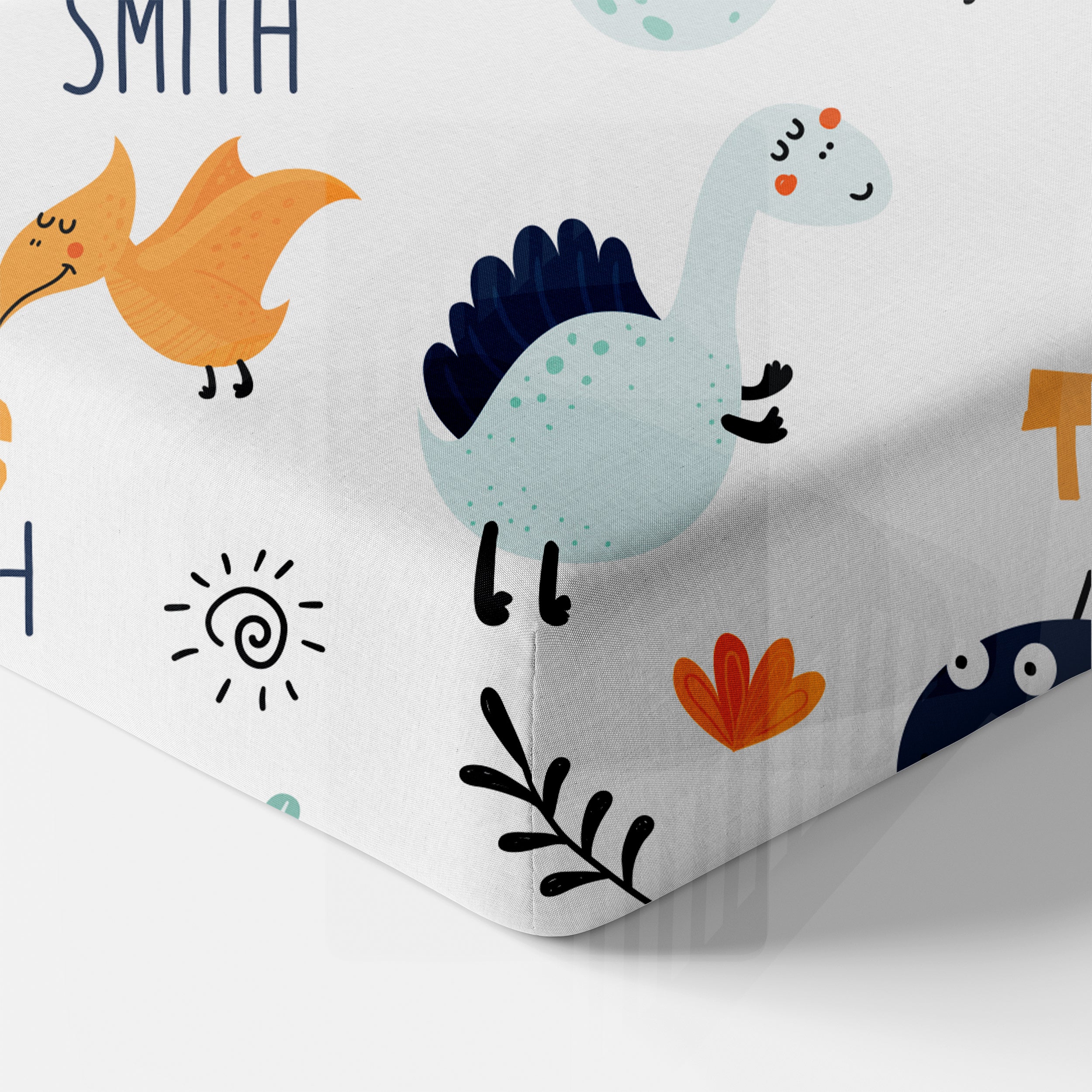 Cute Dinosaur Personalized Crib Sheet