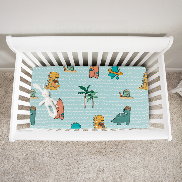 Summer Dinosaurs Crib Sheet