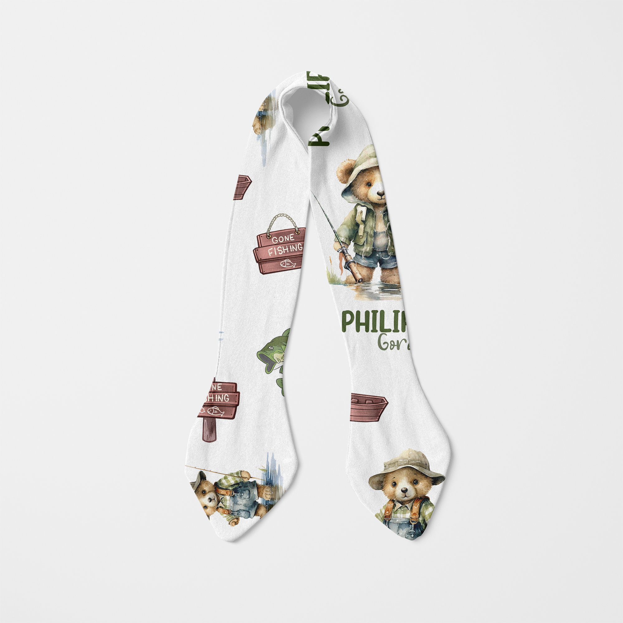 Bear Fishing Personalized Knotted Headband