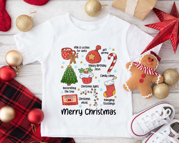 Merry Christmas Toddler Shirt, Retro Christmas Toddler Tee