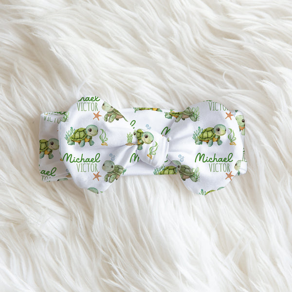 Sea Turtle Personalized Bow Headband