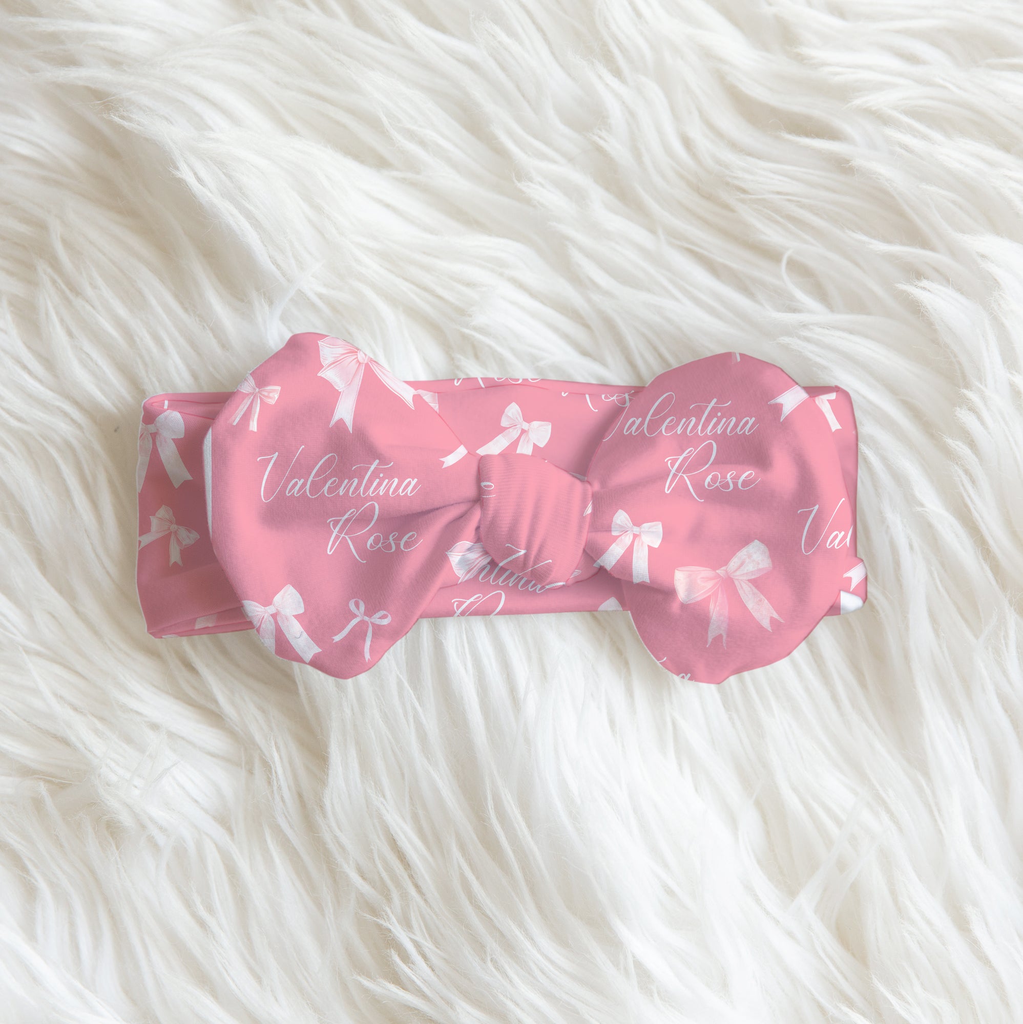 Pink Coquette Bow Personalized Bow Headbands