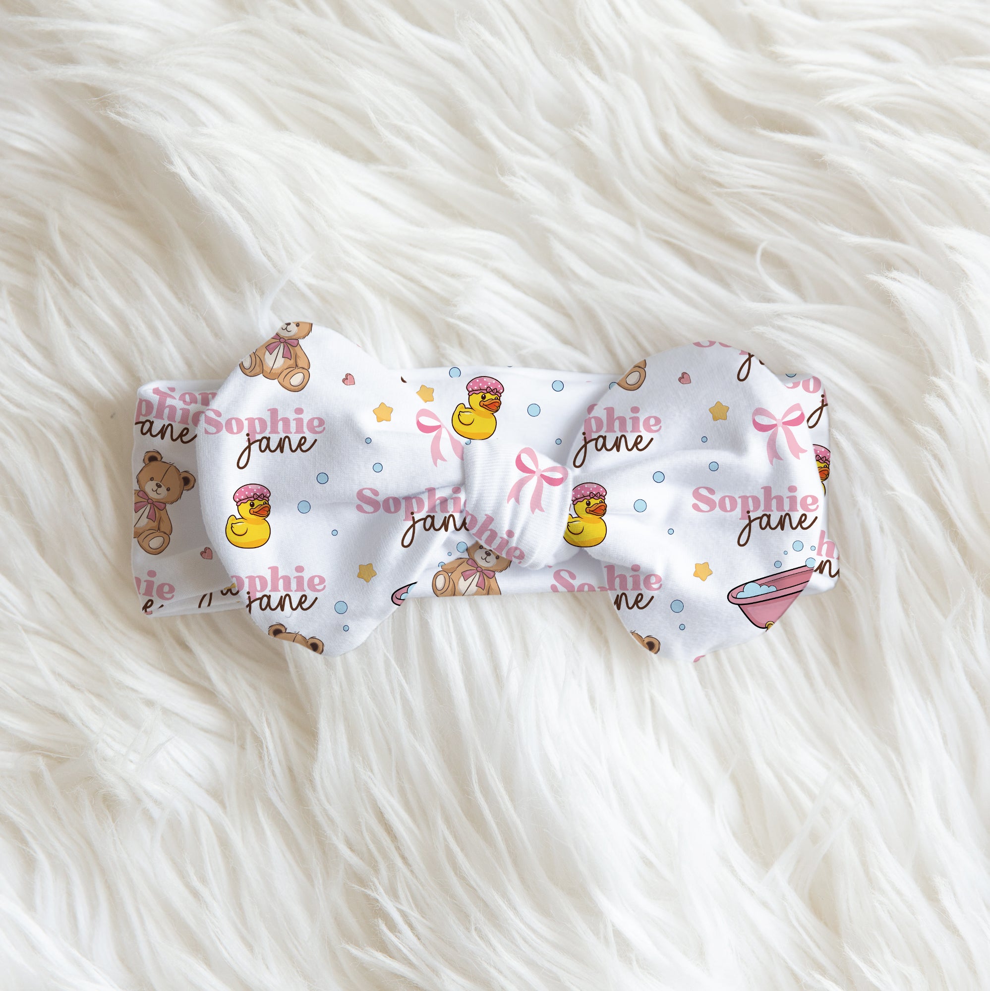 Bathtime Besties Personalized Bow Headband