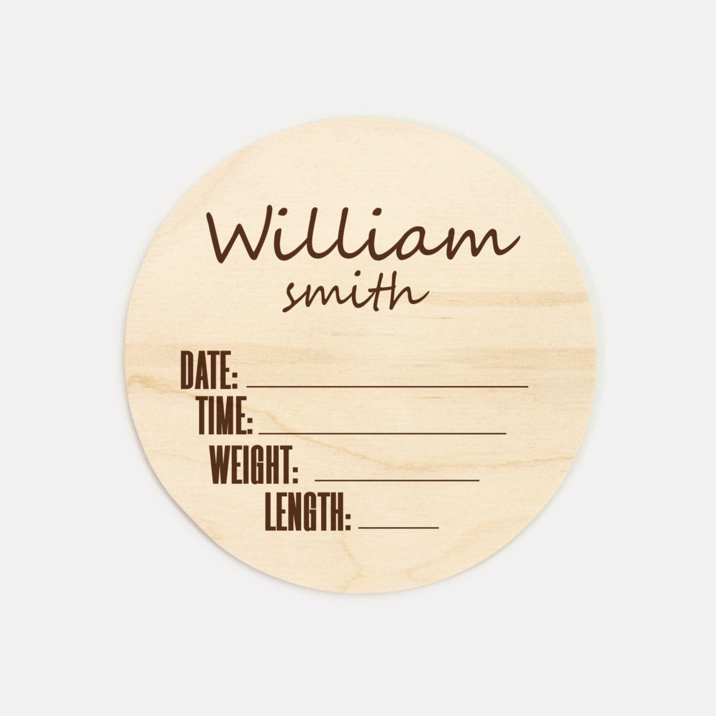 Personalized Birth Stats Wood Announcemen