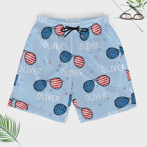 Personalized 4th of july Men's Hawaiian shorts with 4 Pockets