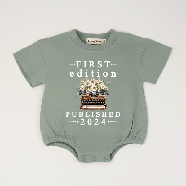 First Edition Published 2024 Baby Romper | Vintage Typewriter