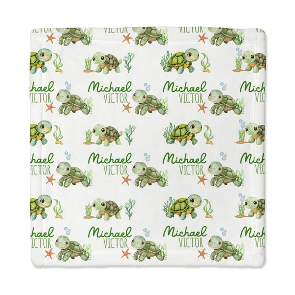 Sea Turtle Personalized Lovey Blanket