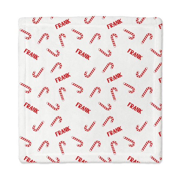 Candy Cane Personalized Lovey Blanket
