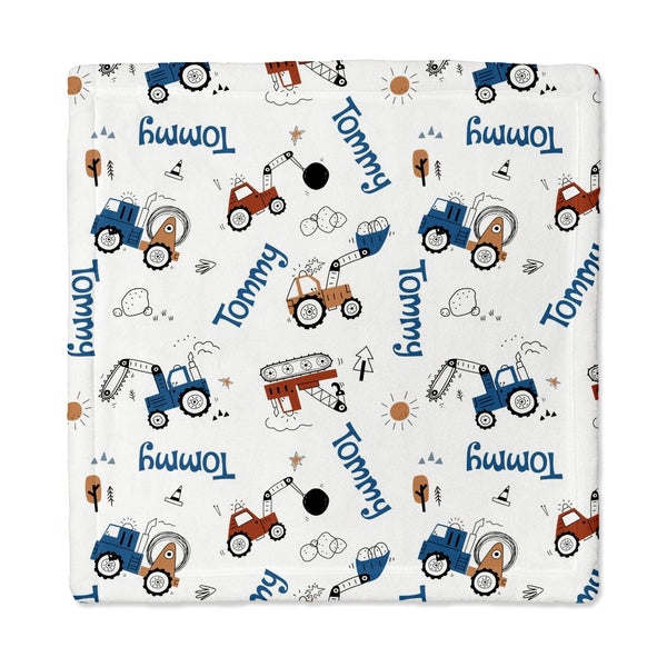 Construction Vehicle Personalized Lovey Blanket