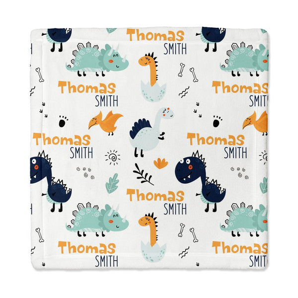 Cute Dinosaur Personalized Lovey Blanket
