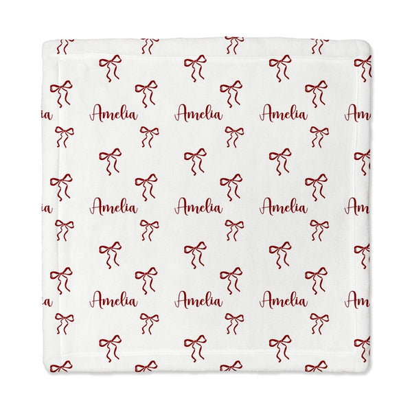 Coquette Ribbon Personalized Lovey Blanket
