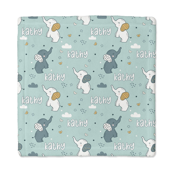 Elephant Personalized Lovey Blanket
