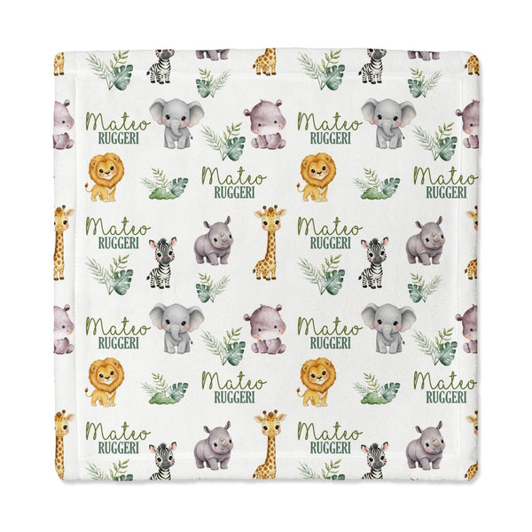 Safari Animals Personalized Lovey Blanket