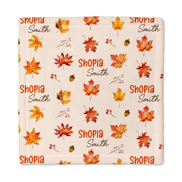 Autumn Leaves Personalized Lovey Blanket