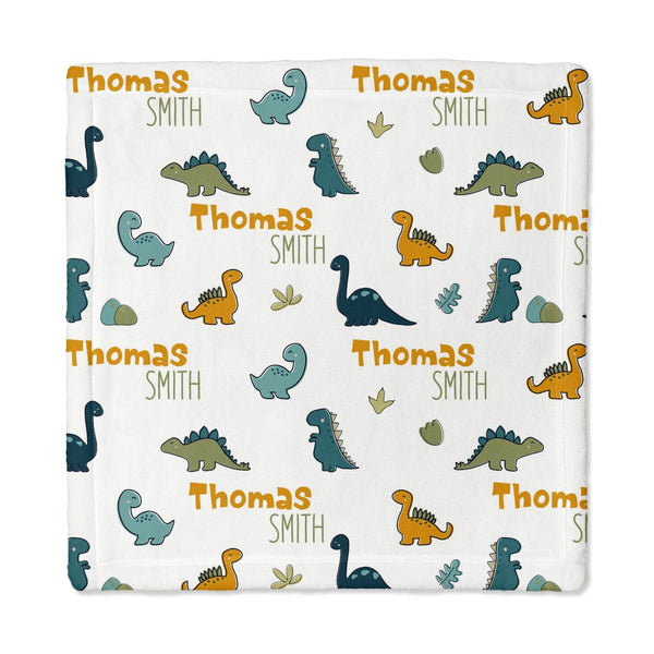Mini Dinosaurs Personalized Lovey Blanket