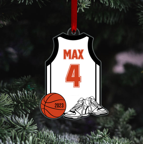 Personalized Basketball Uniform Christmas Ornaments