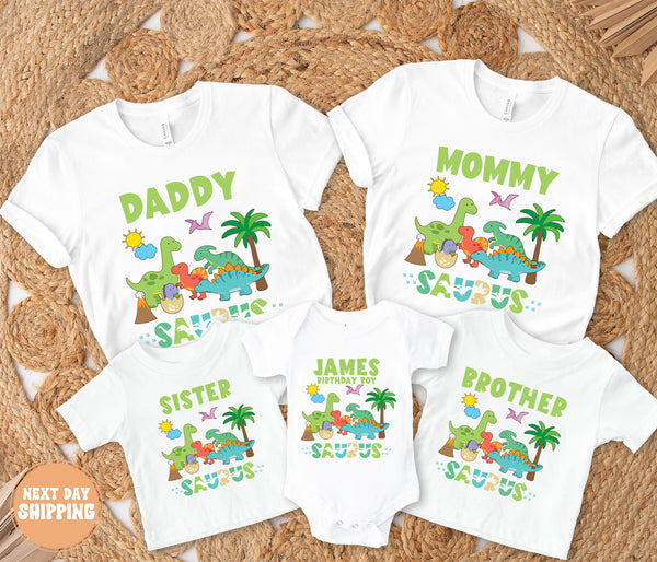 Matching Family Dinosaur Shirt - Personalized Birthday Party Baby Onesie