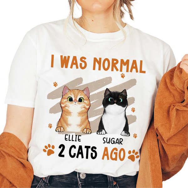 I Was Normal Cats Ago Custom Shirt, Personalized Gifts For Cat Lovers