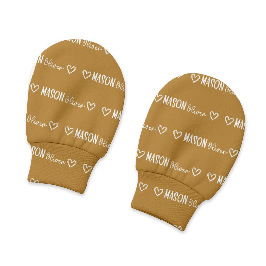 Mono Name Personalized Baby Mittens