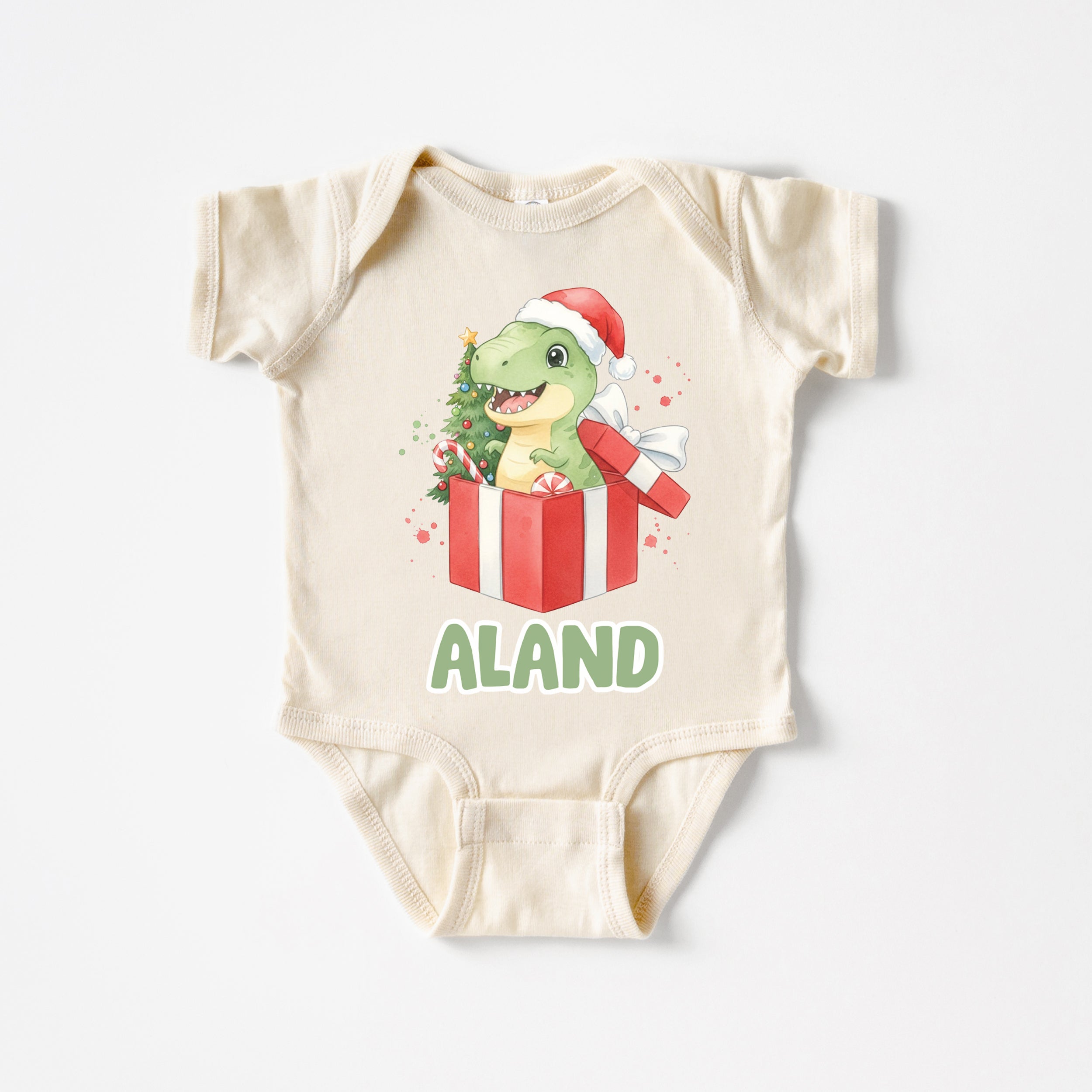 Dinosaur's Christmas Personalized Graphic Bodysuit