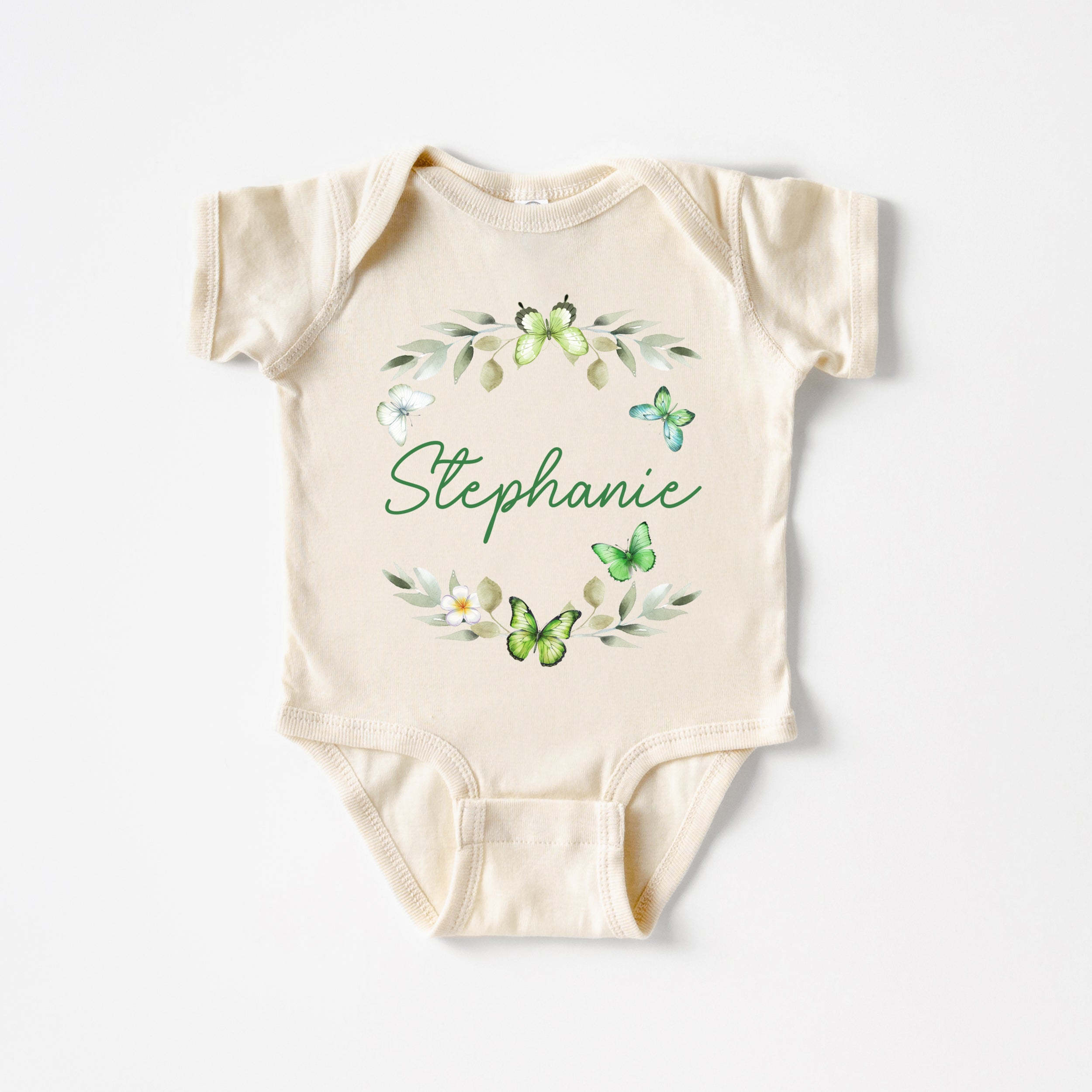 Green Buttefly Personalized Graphic Bodysuit